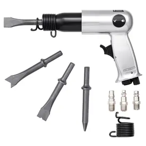 Air Hammer 3500 BPM 12 CFM Pneumatic Hammer Kit With 4 Chisels For Metalworking, Construction, Automotive Body Repair, And General Shop Use; Durable Aluminum Housing, High Impact Chisel Bits, Professional Grade