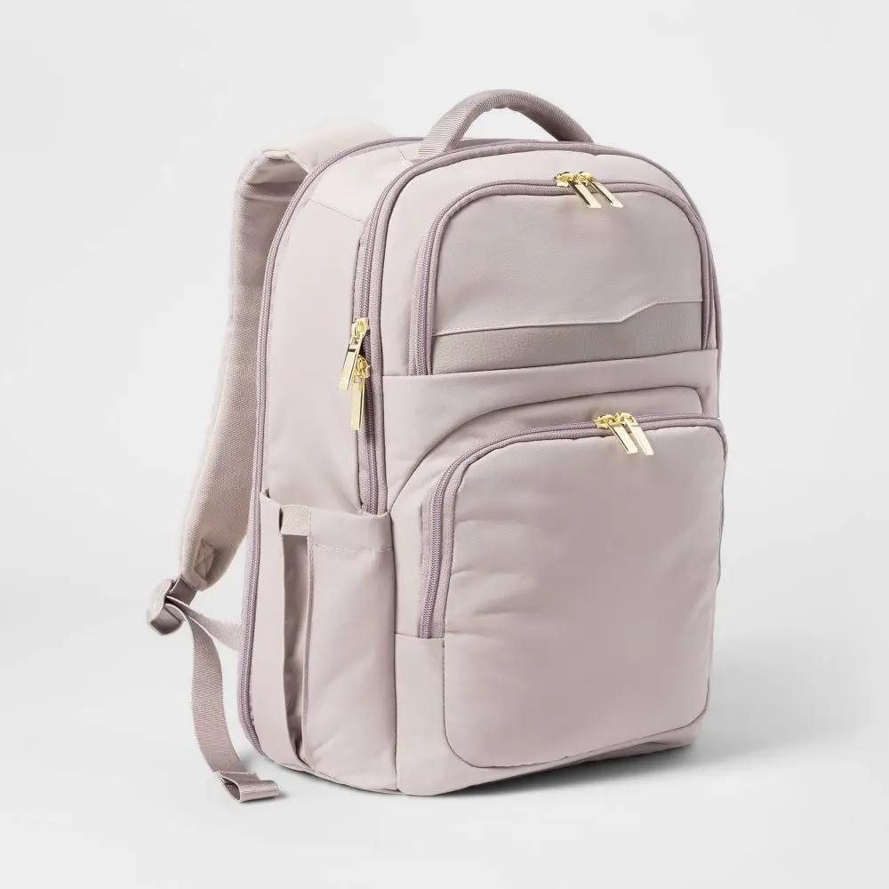 Signature Day Trip Backpack with Multiple Pockets, Taupe - Open Story