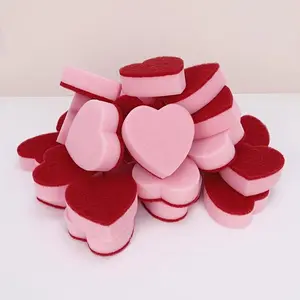 3/6/12pcs Heart-Shaped Sponge Cleaning Pads | Durable Polyurethane, Ideal for Kitchen Cleaning, Dishwashing, and Sink Wiping