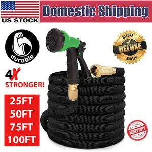 50 75 100ft HEAVY DUTY 4X Stronger Deluxe Expandable Flexible Garden Water Hose
