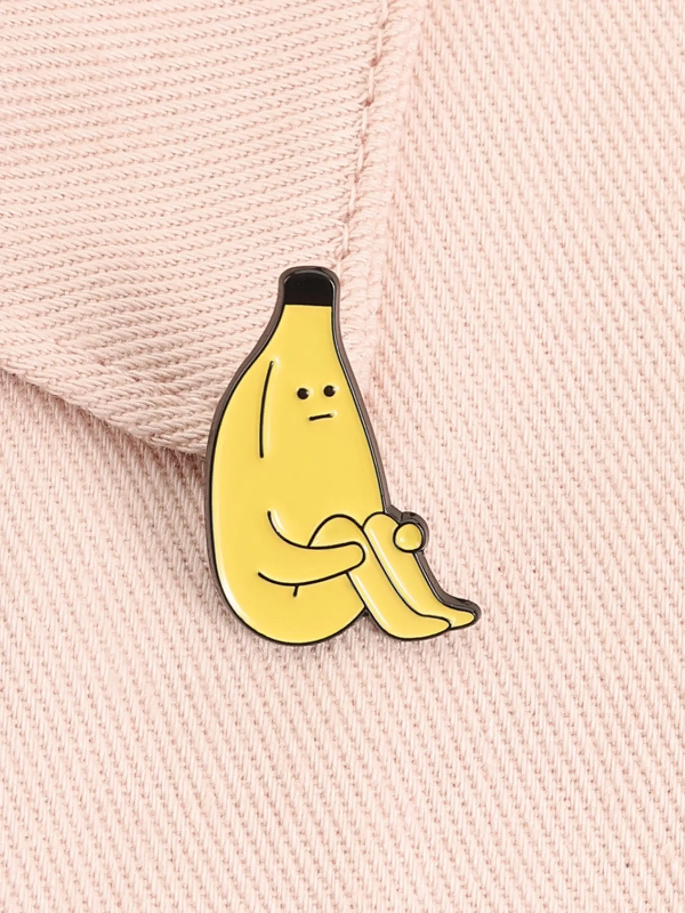 Cute Lazy Emo Banana Man Enamel Pin Goofy Unique Design Absurd Funny Cartoon Durable Alloy Brooches Lapel Backpack Badge Fashion Jewelry Accessories Gifts for Friends Enamel Lapel Pins