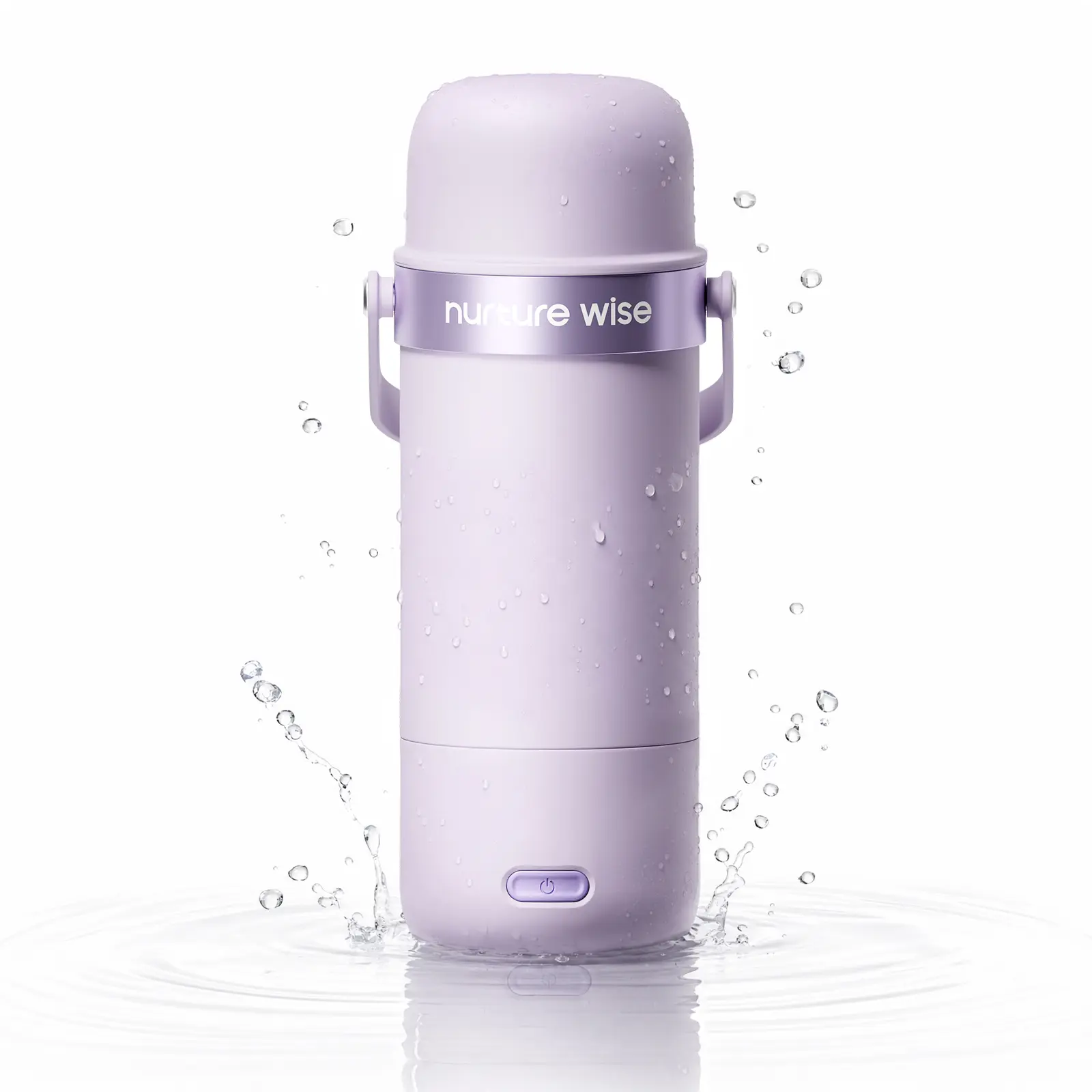 NurtureWise Portable Bottle Warmer, with Battery Protection Case & Built-in Sterilizer, IPX5 Water-Resistant, Triple-Leak Proof, Fast Heating, 18oz Capacity for Breast Milk & Formula