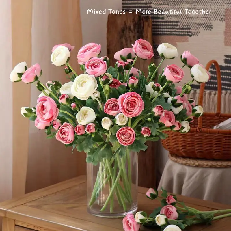 【Merry Christmas】Anniversary decoration gift，artificial flowers,fake flowers, 3peony roses decorative artificial flowers, living room decoration, wedding decorations, bridal bouquet,fruit,plants,ornaments Realistic Long Stem