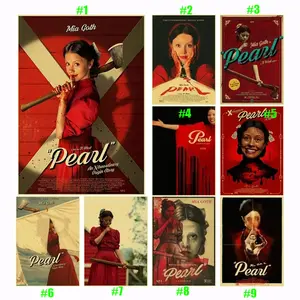Retro Pearl Posters 2022 Horror Movie Poster, Film Poster