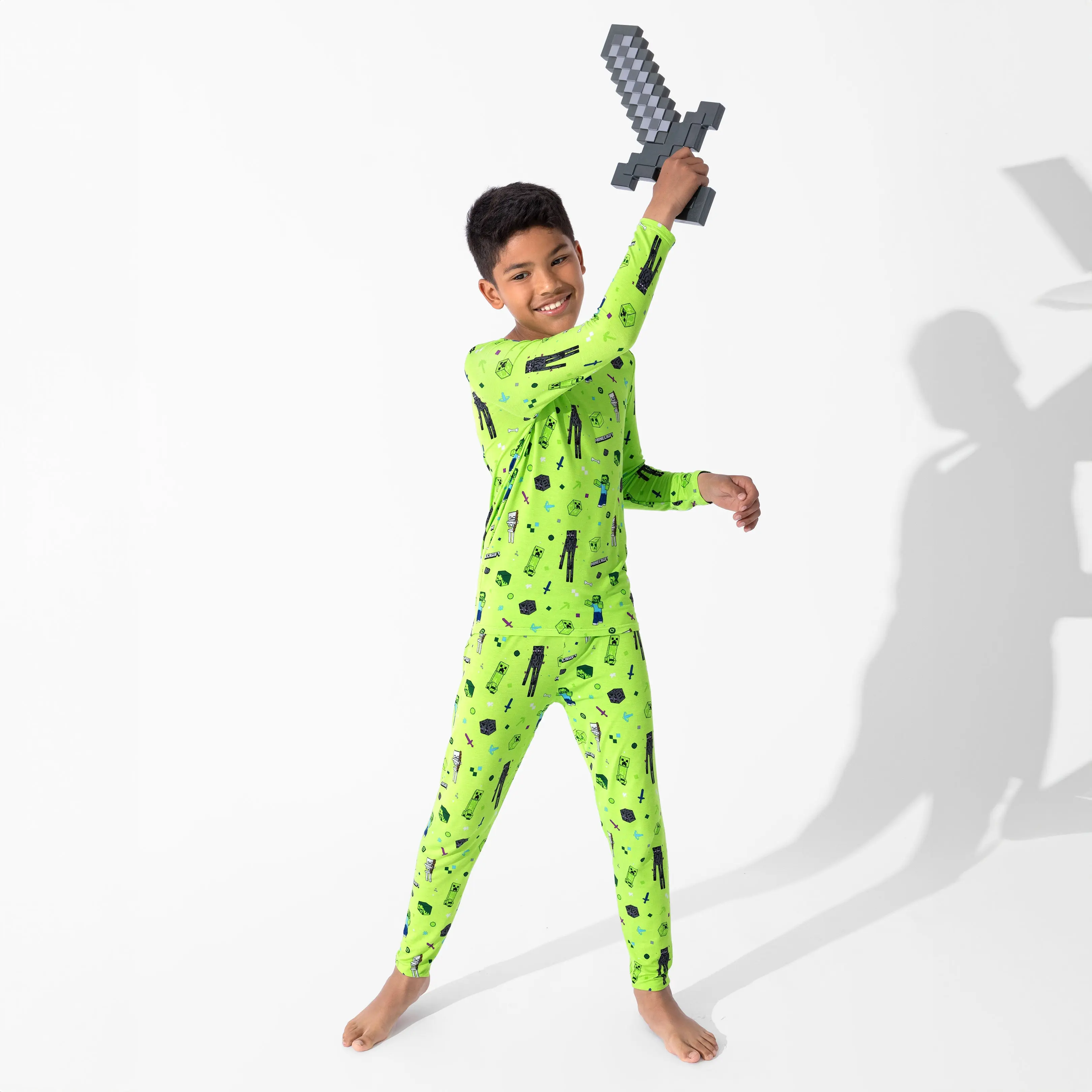 Bellabu Bear Minecraft Mob Squad Bamboo Kids Pajamas