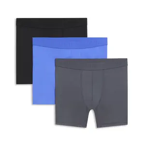 PUMA Mens 3 Pack Ultra Soft Boxer Briefs  - Black, Blue, Grey