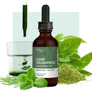 Earth Harmony Liquid Chlorophyll, Liquid Drops for Immune System Support, Natural Internal Deodorant - Vegan Chlorophyll Drops with Organic Glycerin - Clorofila Liquida, Chlorophyllin Detox Cleanse (1 mL)