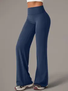 Women's High-Waisted Sporty Long Pants, High Waisted Sweatpants, Stretchy Breathable Fabric, Loose Fit, Sweat-Resistant, Comfortable for All Seasons