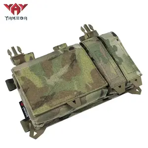 YAKEDA YKD-0202 Tactical Chest Mount Vest, Multifunctional Triple Front Panel Nylon Side Pouch, Nylon Accessories for Outdoor Sports