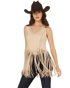 Idyllwind Women's Monticello Fringe Faux Suede Studded Tank - Iwsp24k47-Stn