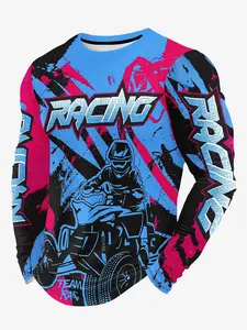 Atv All-Terrain Off-Road Long Sleeve Racing Suit, Racing Inspiration, Fitted Design Casual Style, Long Sleeve, Spring & Fall Wear, Figure Pattern