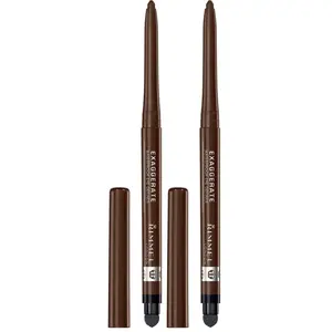 Rimmel London Exaggerate Waterproof Eye Definer Eyeliner, Highly Pigmented, Long-Wearing, Built-In Smudger, 262, Blackest Black, 0.01oz