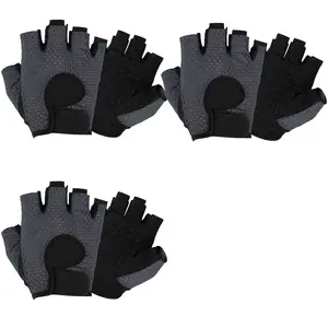 3 Pairs Breathable Adjustable Sports Gloves, Anti-Slip Sweat Absorbent Fitness Gloves, Suitable for Gym Weightlifting Rock Climbing Cycling