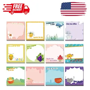 12 Pcs Fun Inspirational Sticky Notes 3 x 3 Inch Motivational Notepads Cute