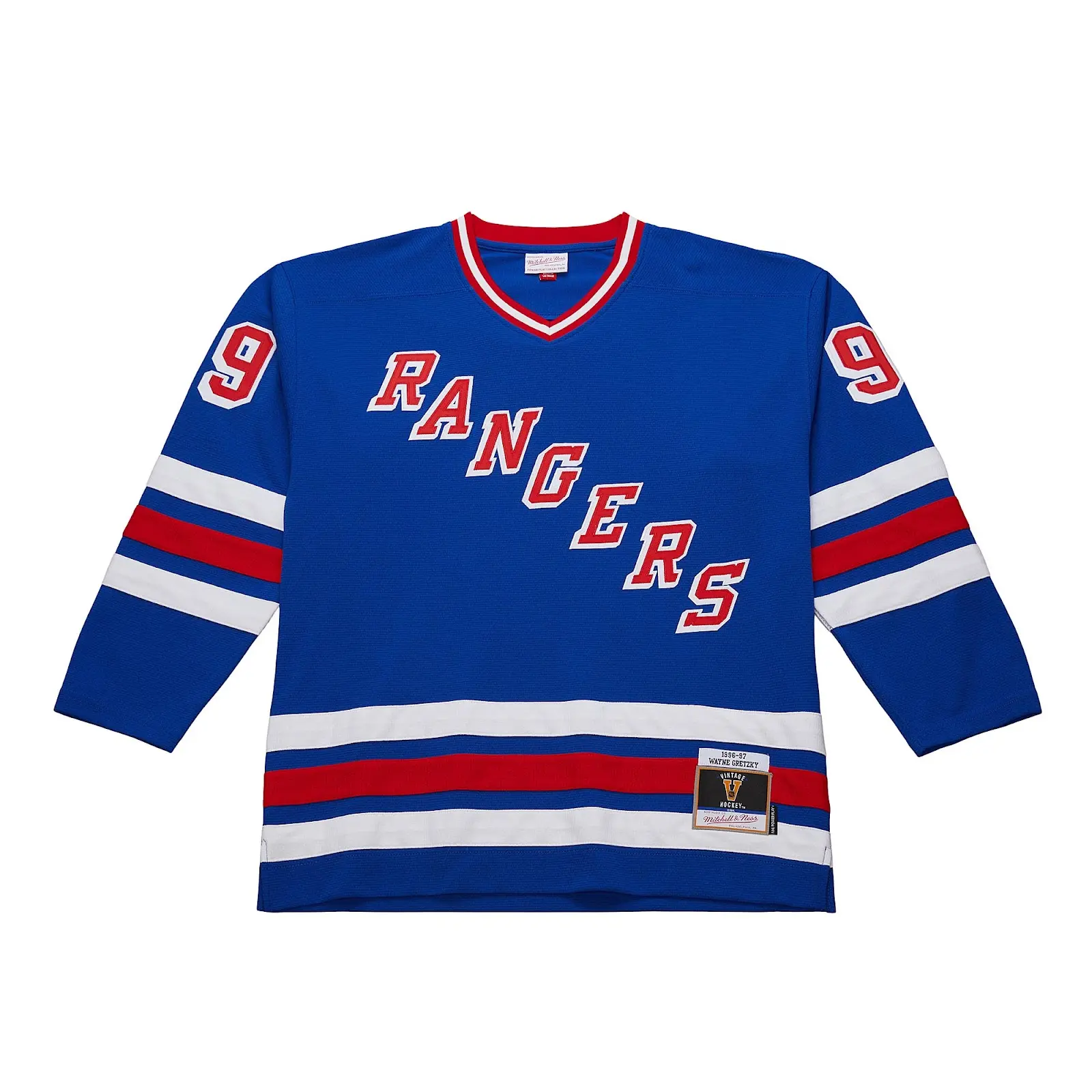 Wayne Gretzky New York Rangers 1996-97 Blue Power Play Player Jersey - Mitchell & Ness NHL Throwback, 90s Retro Hockey Jersey