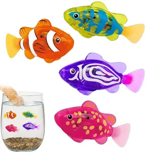4pcs Glowing Water-Activated Swimming Fish Toy, Interactive Bath Robot for Kids, Great Gift for Babies & Toddlers