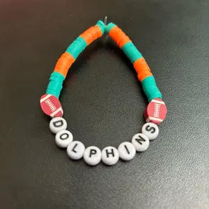 Miami Dolphins Beaded Friendship Bracelet