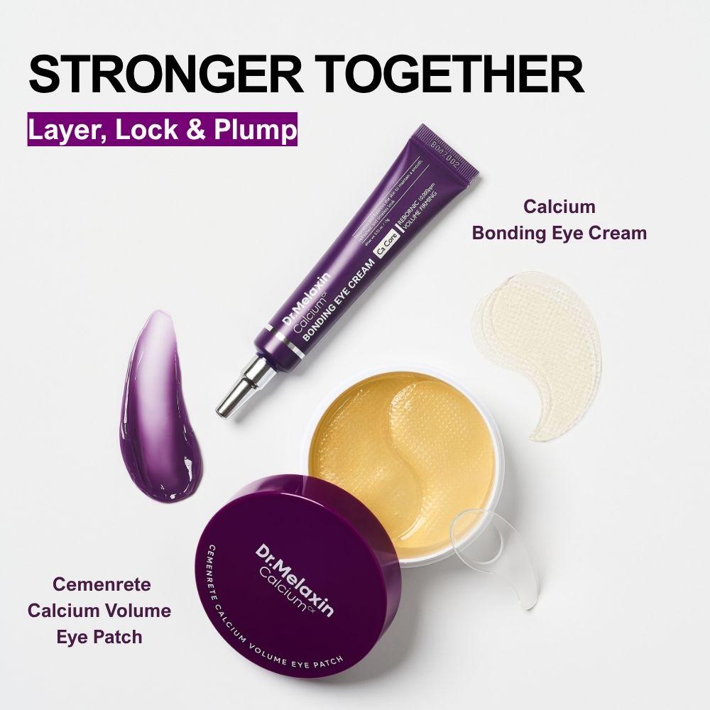 [Dr.Melaxin Official] Calcium Eye Patch & Bonding Eye Cream Bundle – Firming, Anti-Wrinkle K-Beauty Eye Care Set – Puffiness, Wrinkle & Dark Circle Care
