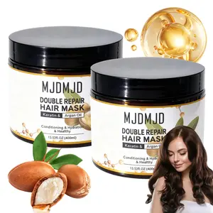 2-Pack Keratin Hair Mask with Argan Oil & Collagen – Deep Hydrating & Repair Treatment for Dry, Damaged, Colour-Treated or Curly Hair – Restores Shine & Vitality, Smoothes Frizz, Easy Application – Moisturising & Revitalising Hair Care for All Hair Types