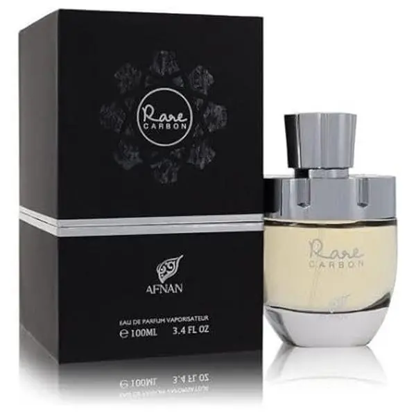 Afnan Perfumes Rare Carbon Homme EDP Regular Edition - 3.4 fl oz EDP Liquid Colognes, Spicy Woody & Earthy Scent with Cinnamon, Rose, Rose Leather Notes, Natural Blend, Fresh Lasting Effects Unisex Fragrance for Adults, 60-Month Shelf Life, Single Item