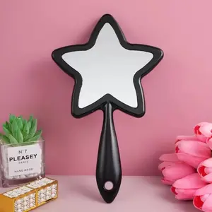 Customized makeup mirror, portable five-pointed star handle vanity mirror for beauty use