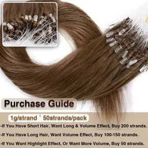Ladies Experience Instant Length and Volume with Premium Micro Loop Human Hair Extensions These Seamless Wefts Are Perfect for Women Seeking a Natural Look and Effortless Style Upgrade for Confident Females 12-28 inches 50pcs/pack 50g black/Brown
