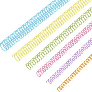120 Pack Plastic Spiral Binding Coils Binding kit Spirals Multi Size Spiral Binding Spines Binder Combs Spines (Colorful,1/4 5/16 3/8 1/2 5/8 3/4 Inch)