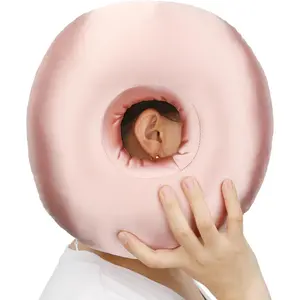 Silky Sati Piercig Pillow Ear Pillows Dout with Hole for Ear Pai CH Piercig Pai  Sleepig  Sore Side Sleepers Smooth Coolig Ear Guard Protector, Coral