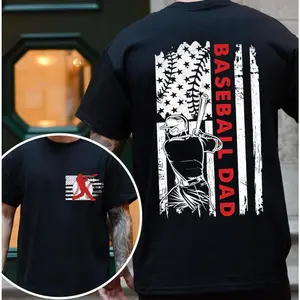 Baseball Dad Shirt, American Flag Baseball Grandpa Shirt, Father's Day Shirt, Baseball Dad Gifts