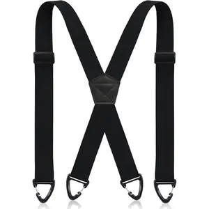 X Back Hidden Suspender 1.5 Inches, Under Clothing Heavy Duty Work Suspenders for Men & Women
