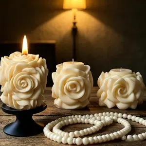 Rose Shaped Scented Soy Aroma Artisanal Candle - Custom-Shaped, Clean Burn, Home Decor, Self-Care & Gifting Item in Box, Aroma Candles, Artisanal Candles