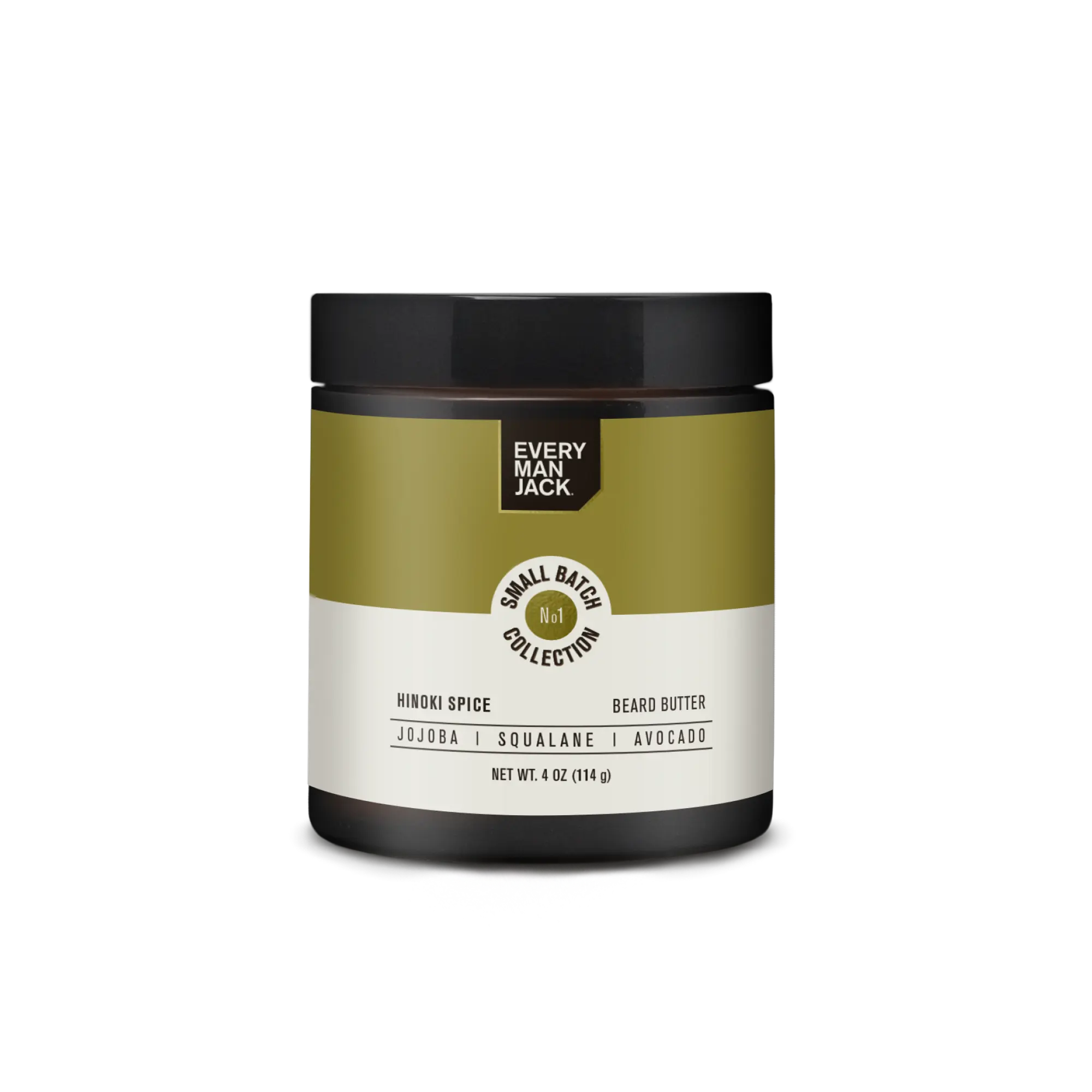 Every Man Jack Small Batch Beard Butter, Premium Beard Cream Made With Jojoba, Squalene, and Avocado Oils, Hydrates + Styles Dry, Unruly Beards – 4-Oz
