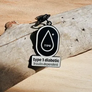 Type 1 Diabetic Key Charm – Matte Black