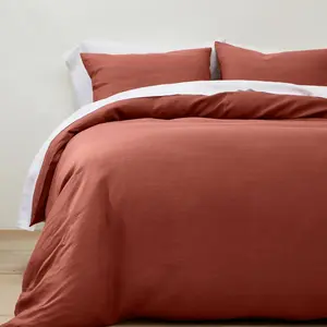 King Linen Duvet & Sham Set Dark Clay - Casaluna