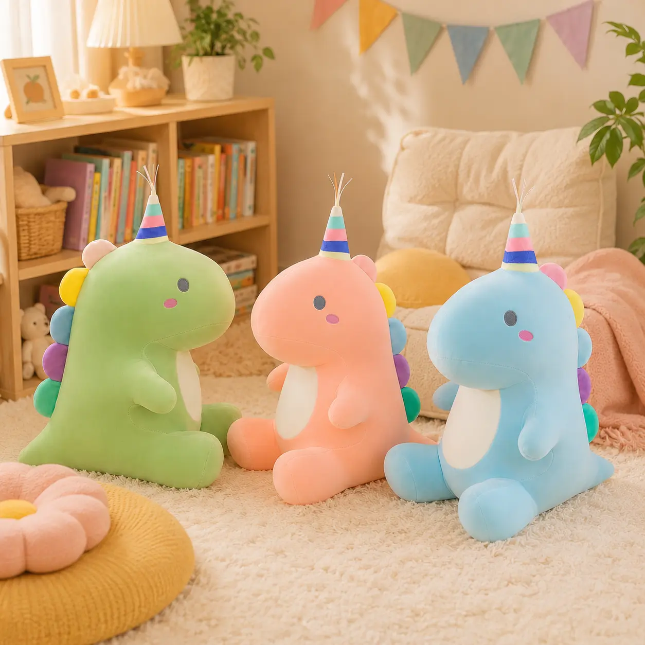 SNOWOLF Cute Dinosaur Stuffed Animal, 10-12-16in Sitting Plush Toy, Premium Short Plush Feels Luxe, Durable, Machine & Hand Washable, Kids Toy, Happy Birthday Gift, Collectible, House Decoration, Birthday Ideas
