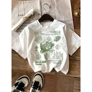 Crewneck Short Sleeve Printed Graphic Tee Womens Soft Cotton Breathable Comfortable Fit Spring Summer Daily Wear Trendy Aesthetic Streetwear Casual Fashion Top