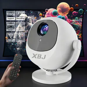 XBJ  Supports 4K,350ANSl  2.4/5G WiFi 360° HD Projection Dual band Wireless 6+ BT4.2 LED 150 InchScreen Built-in Speaker Multifunctional Projector for HomeCinema and Christmas Gifts New Year Gifts Theater-Grade High-quality Christmas Gifts
