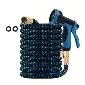 High Pressure Car Wash Hose Set Us Standard Strong Boost Triple Layer Retractable Soft Tube, Multi-Function Gardening Hose