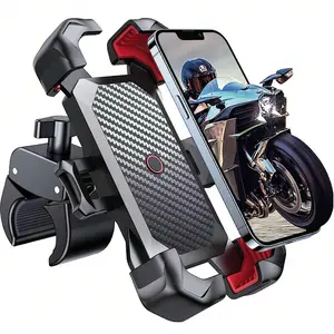 Motorcycle Phone Holder, Motorcycle Handlebar Phone Mount, Universal Anti-shake Phone Holder for Motorcycle, Motorbike, Bicycle, Car, Truck, Motorcycle Accessories