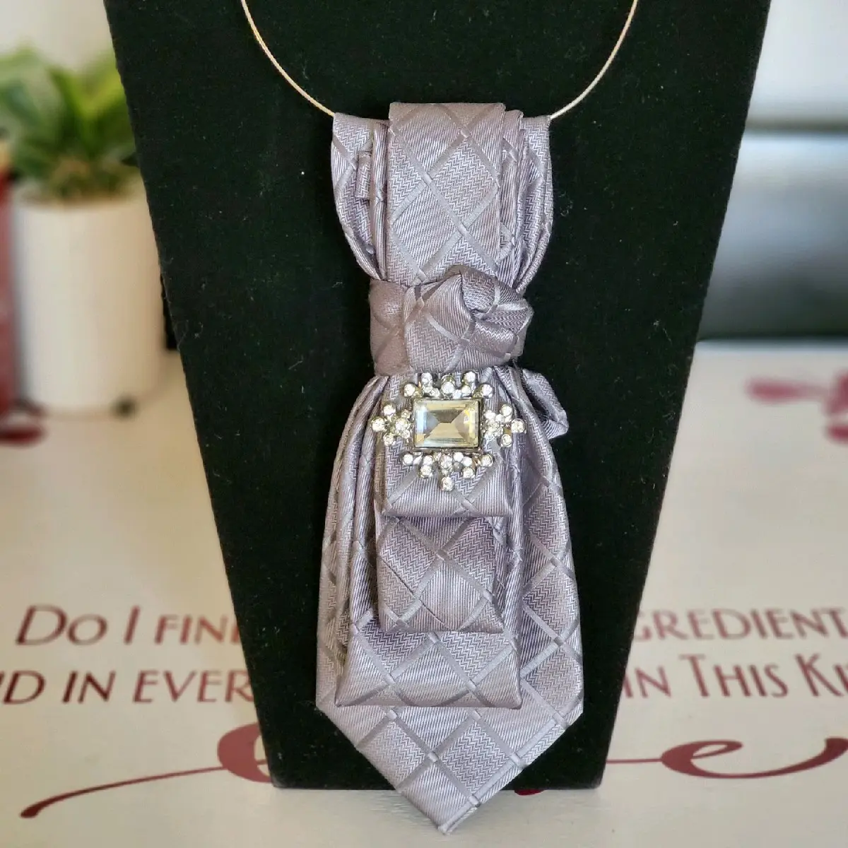 Come What May Grey Tie Necklace