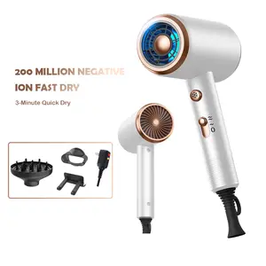 Ionic Hair Dryer with Diffuser Kit, 200 Million Negative Ions Fast Drying Blow Dryer, Lightweight Multifunctional Hair Dryer with Comb for Straight & Curly Hair, Salon-Quality Thermal Blowout Brush for Home & Travel Straightening
