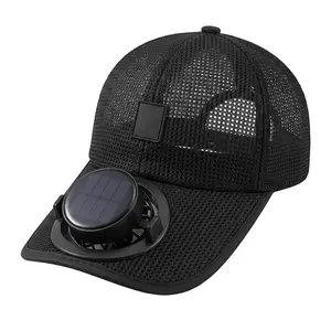 Sun Visor Hats with Fan, Solar Powered Cooling Baseball Chapeau Breathable UV Protection, USB Charging for Men Woman Unisex