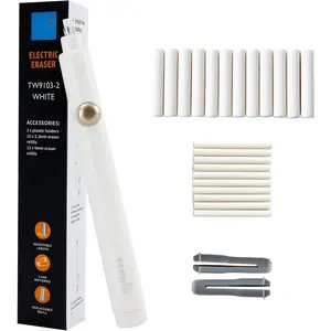 Operated Pencil Eraser, Electric Eraser Kit with 2 Different Eraser Sizes, Ideal for Sketching, Drafting, Drawing (White)