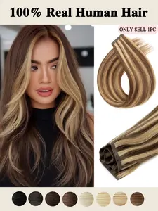 Butterfly Weft Hair Extensions Human Hair Invisible Flat PU with Hole Twin Tabs Hair Weft 12-24inch Microlink Application 40-50g