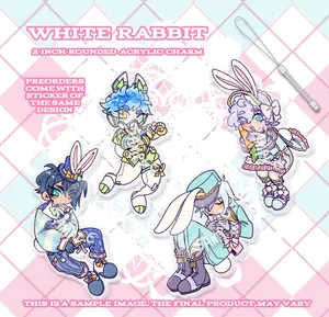 Twisted Wonderland White Rabbit Festival Acrylic Keychain ,  Perfect Gift for Fans & Collectors