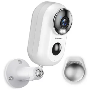 ZUMIMALL Security Cameras Wireless Outdoor with Magnetic Mount, 2K Outdoor Camera Wireless Battery Powered, 2.4G WiFi Cameras for Home Security Indoor,3MP Color Night Vision/Siren/PIR/AI/Cloud/Alexa