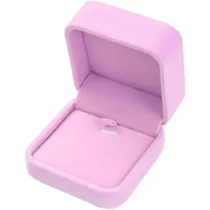 Necklace Pendant  Box  Box  Display 2.8 x 2.8 x 1.6 inches (Pink)