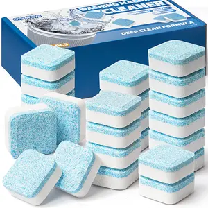 Washing Machine Cleaner Descaler 24 Pack - Deep Cleaning Tablets For HE Front Loader & Top Load Washer, Septic Safe Eco-Friendly Deodorizer, Clean Inside Drum and Laundry Tub Seal - 12 Month Supply