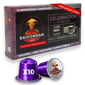 Celebration Coffee Pods | Italian Espresso Roast | Robusta & Arabica Blend | Compatible with All Nespresso Original Line Machines | 10 Capsules
