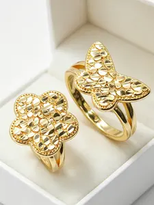 Women's Fashion Elegant Butterfly Clover Ring, Jewelry Open Ring, Unique Irregular Design, Best Jewelry Gift for Daily Party Date Valentine's Day Christmas Birthday